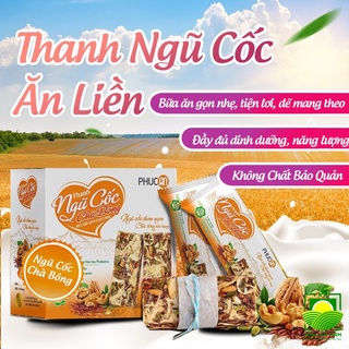 Thanh cơm lứt ngũ cốc chà bông dinh dưỡng ăn liền Phúc An 110gr hộp 5 gói/Bánh ăn sáng/Ăn vặt văn phòng