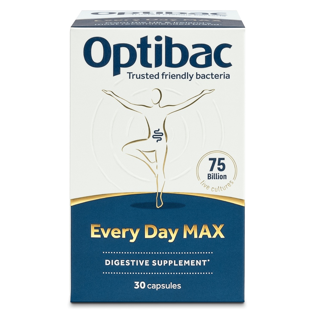 Men vi sinh Optibac Probiotics Every Day MAX, bảo vệ đường ruột và tăng đề kháng loại mạnh với 75 tỷ lợi khuẩn, Hộp 30v