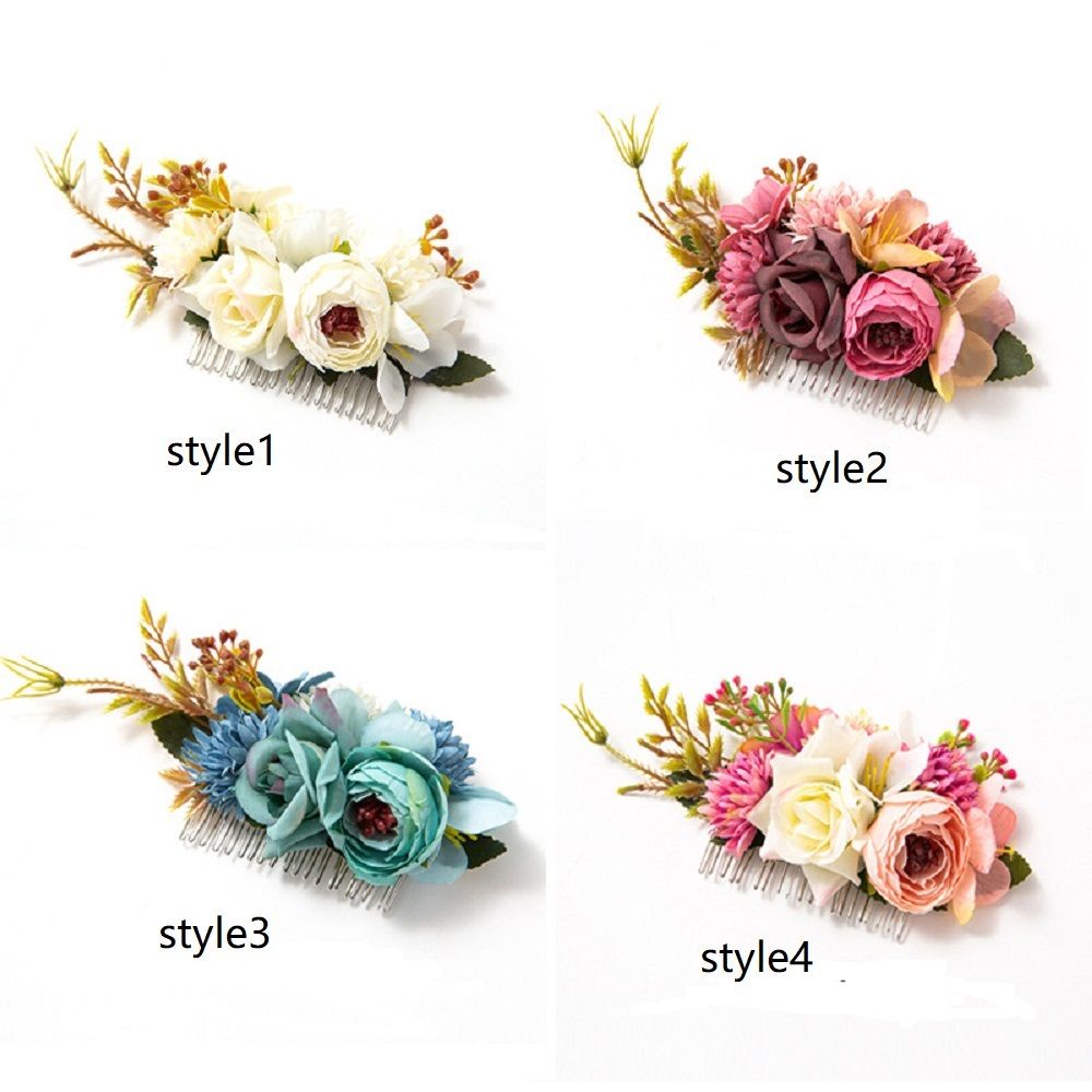 Lược cài tóc hoa hồng xinh xắn đáng yêu cho cô dâu