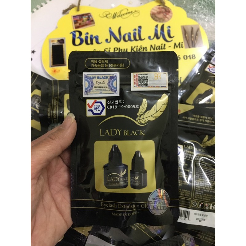 Keo nối mi Lady black  chuyên dụng date mới t5