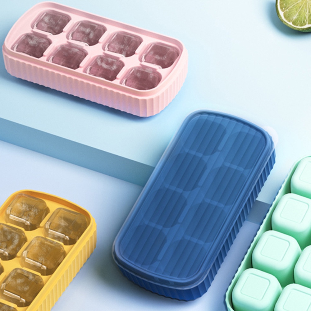 Khuôn khay đá 8 lưới mùa hè Khuôn làm đá viên mềm mới Máy làm đá tháo khuôn dễ dàng