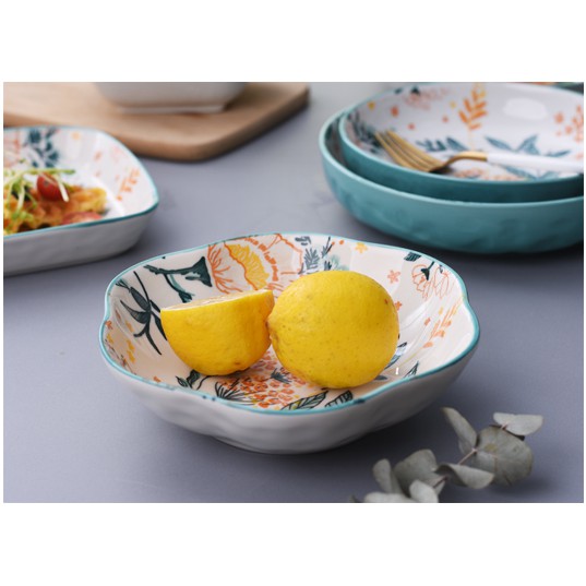 Bộ bát, đĩa cao cấp sứ làm vườn tươi mới