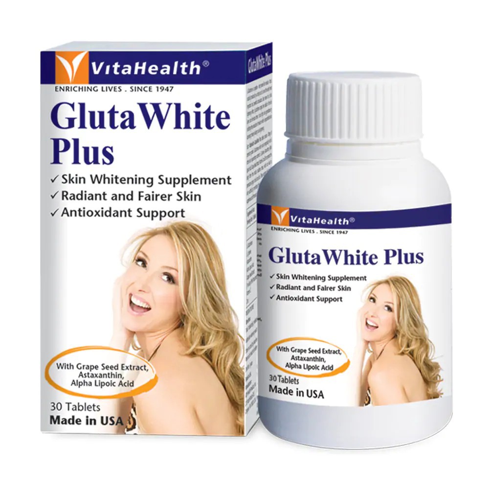 Viên Uống Trắng Da, Ngăn Lão Hóa VitaHealth Gluta White Plus (30 viên)