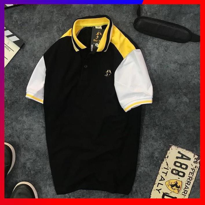 Áo Thun Nam ✴️FREESHIP – HÀNG CHẤT✴️ Cổ Bẻ Tay Ngắn  Phối 3 Màu In Logo, Thun Cá Sấu 65/35 4 Chiều Cao Cấp - HM | BigBuy360 - bigbuy360.vn