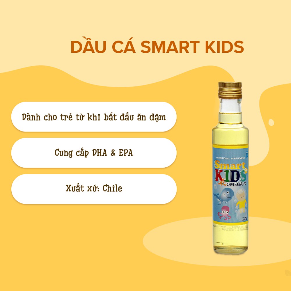 Dầu Cá Hồi Cho Bé Ăn Dặm Omega Smart Kids HiPP 250ml/chai