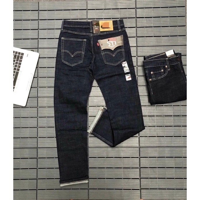 Quần jean nam xanh navy 511 quần bò nam ống đứng slimfit VNXK