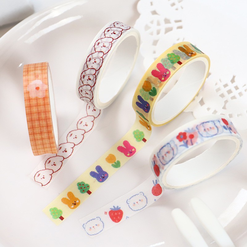 Bộ 5 cuộn washi tape Infeel.me Basic set băng keo Nhật Bản trang trí sổ tay | BSW101