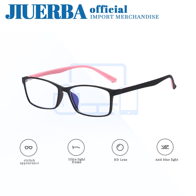 JIUERBA Kính Gọng Chữ Nhật Chống Bức Xạ UV-400 Phong Cách Mới Cho Nam Và Nữ