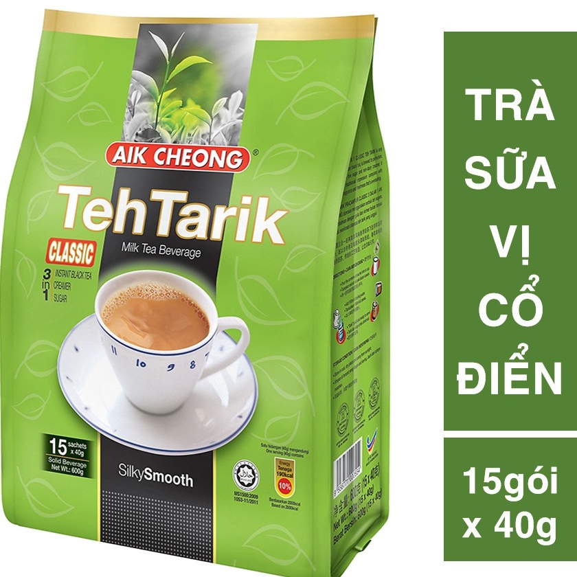 Trà sữa pha sẵn Teh Tarik AIK CHEONG Malaysia vị truyền thống (bịch 15 gói)