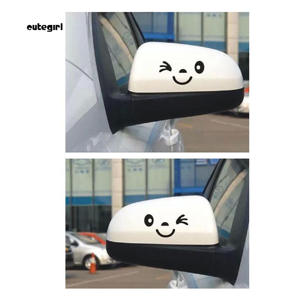 Sticker dán trang trí gương chiếu hậu xe hơi hình mặt cười ngộ nghĩnh