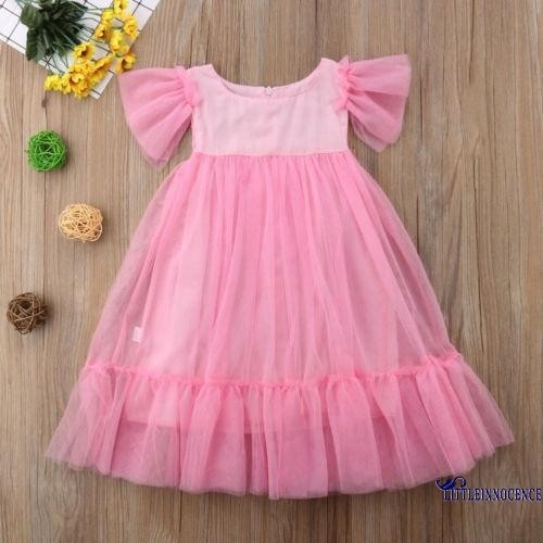 ❤XZQ-New Fashion Cute Kids Sundress Baby Girls Wedding Bridemaid Birthday Party Dress