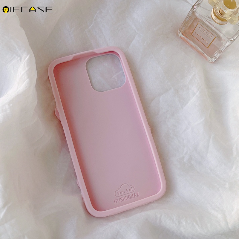 Ốp Điện Thoại Silicon Dẻo Họa Tiết Trái Tim Màu Hồng Dễ Thương Cho iPhone 13 12 11 Pro Max XS Max XR X 7 8 6 6s Plus
