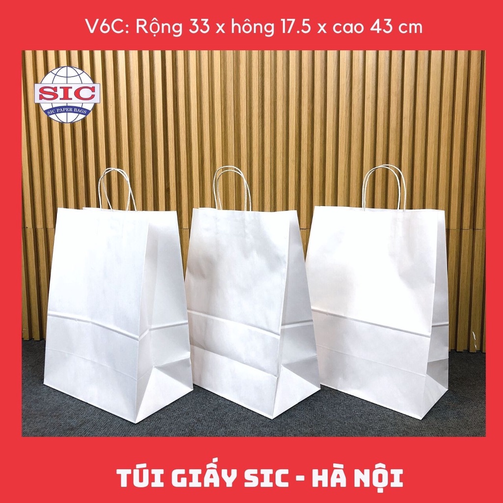 [SET 10 CHIẾC] TÚI GIẤY KRAFT V6C: 33x17.5x43 cm CÓ QUAI ( ẢNH THẬT)
