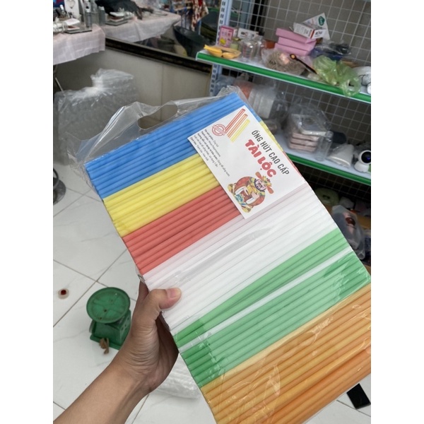 Ống hút nước mía 1 bịch phi 6 màu đen