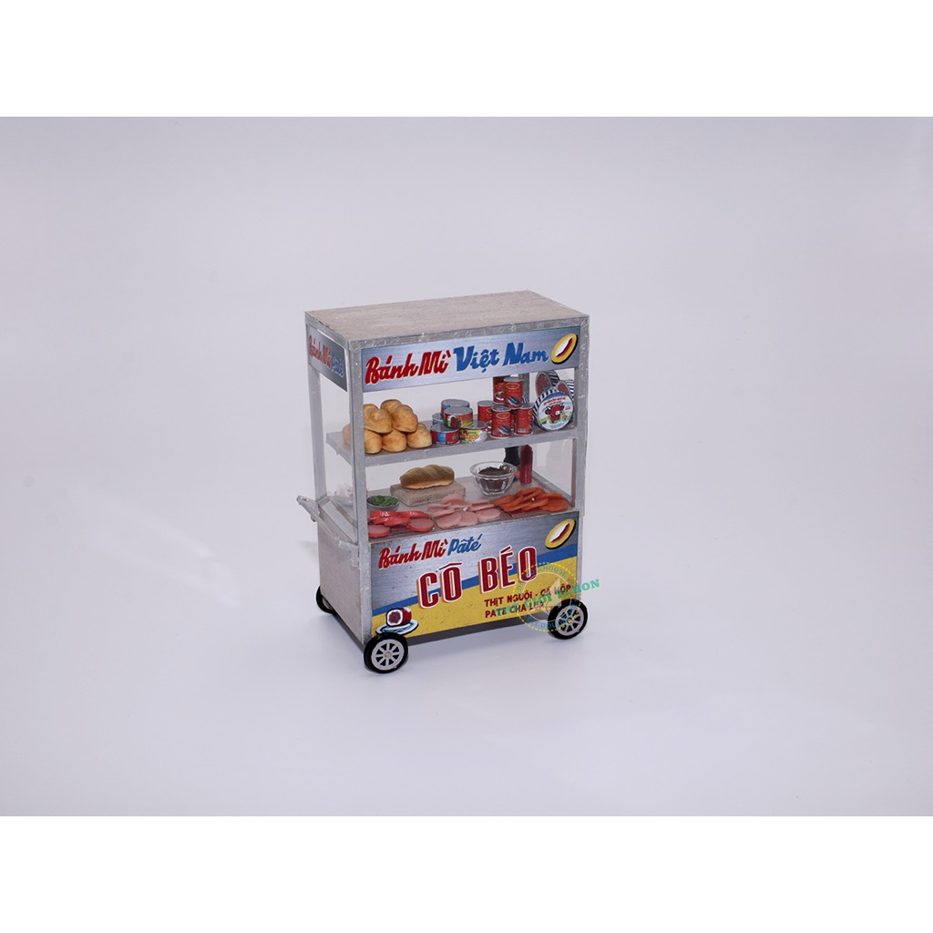Mô Hình Xe Hàng Rong Sài Gòn Thu Nhỏ Tự Ráp - Xe Bánh Mì Việt Nam - HR13