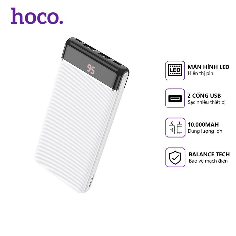 Sạc Dự Phòng 10000mah/20000mah Hoco J59 New Siêu Mỏng - Bảo Hành Chính Hãng 12 Tháng