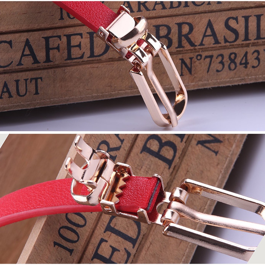 Thắt Lưng Da PU Khóa Kim Loại Thời Trang Hàn Quốc Cho Nữ