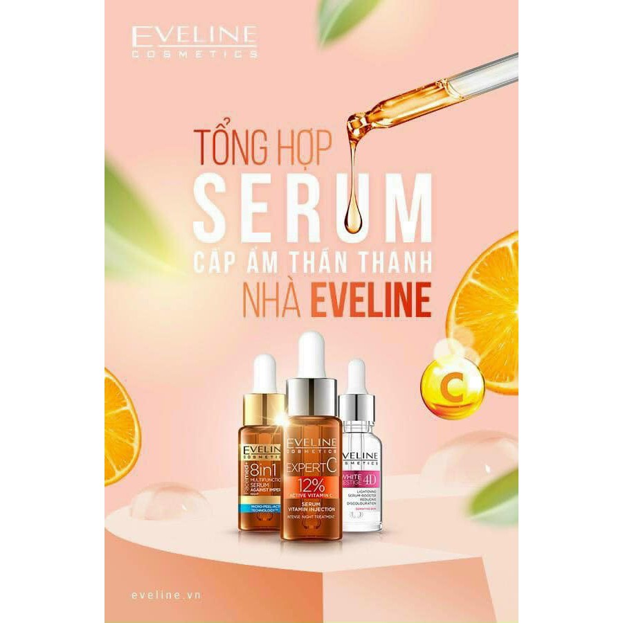 Serum Eveline ban đêm thần thánh bổ xung Vitamin C dưỡng da trắng sáng.