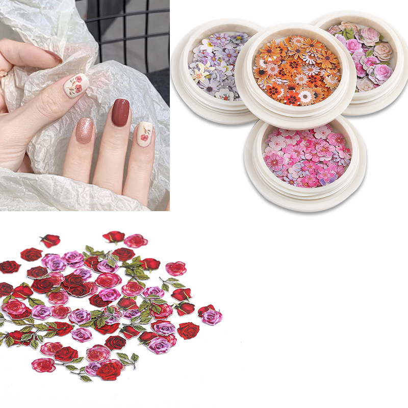 [Hàng mới về] 50 Hoa khô 3d trang trí móng tay nghệ thuật DIY