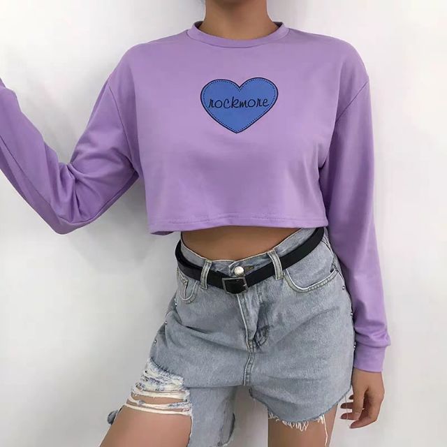 Áo kiểu, áo nữ, áo croptop tay dài, áo croptop kiểu, áo kiểu croptop, áo kiểu hở bụng, áo kiểu tay dài