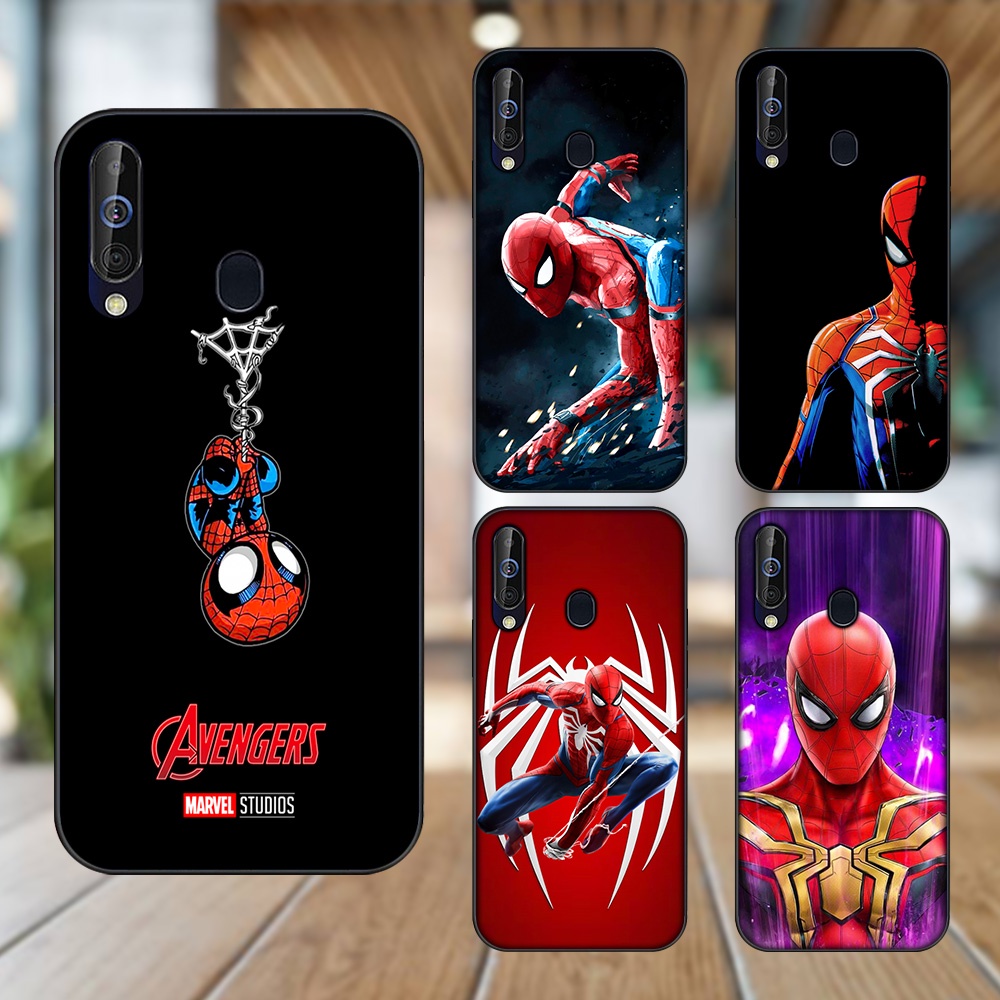 Ốp lưng Samsung A8s, A60, M30 viền đen in hình Spider Man Marvel Avengers