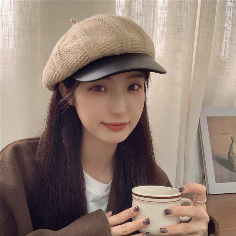 Mũ Beret Dệt Kim Phong Cách Retro Xinh Xắn Cho Nữ