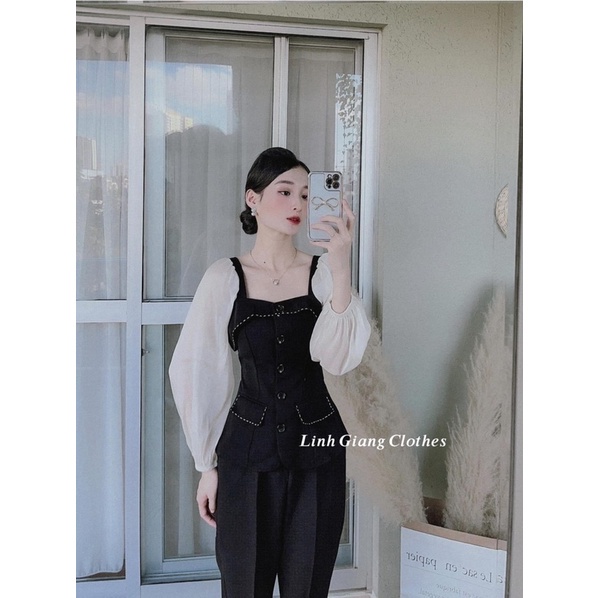 [Hàng Đẹp] Áo Umi Tay Phối Cổ Vuông, Closet of You Áo Kiểu Nữ Tay Phồng Siêu Xinh Có Ảnh Thật Kèm Video | BigBuy360 - bigbuy360.vn