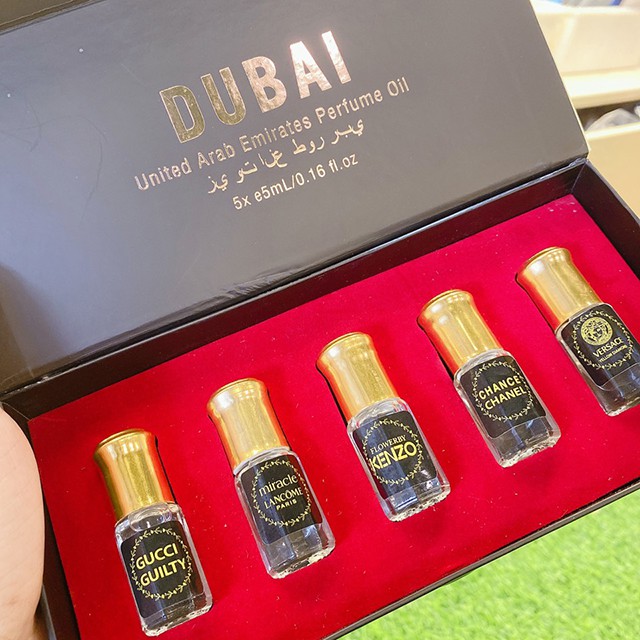 Set 5 Chai Tinh Dầu Nước Hoa Dubai Siêu Thơm