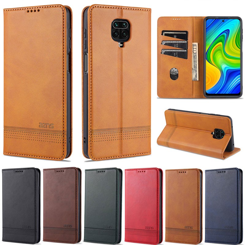 Ốp Điện Thoại Da PU Mềm Dạng Ví Nắp Lật Từ Tính Có Ngăn Đựng Thẻ Cho Xiaomi Mi 11 Redmi Note 9S Note 9T 5G 9 Power