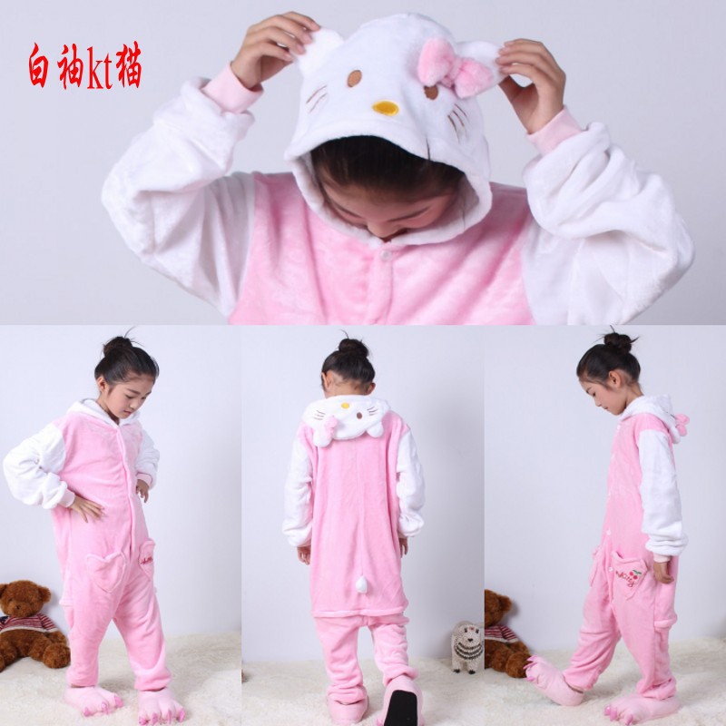 Bộ đồ ngủ pijama Kigurumi hình Hello Kitty cho bé gái