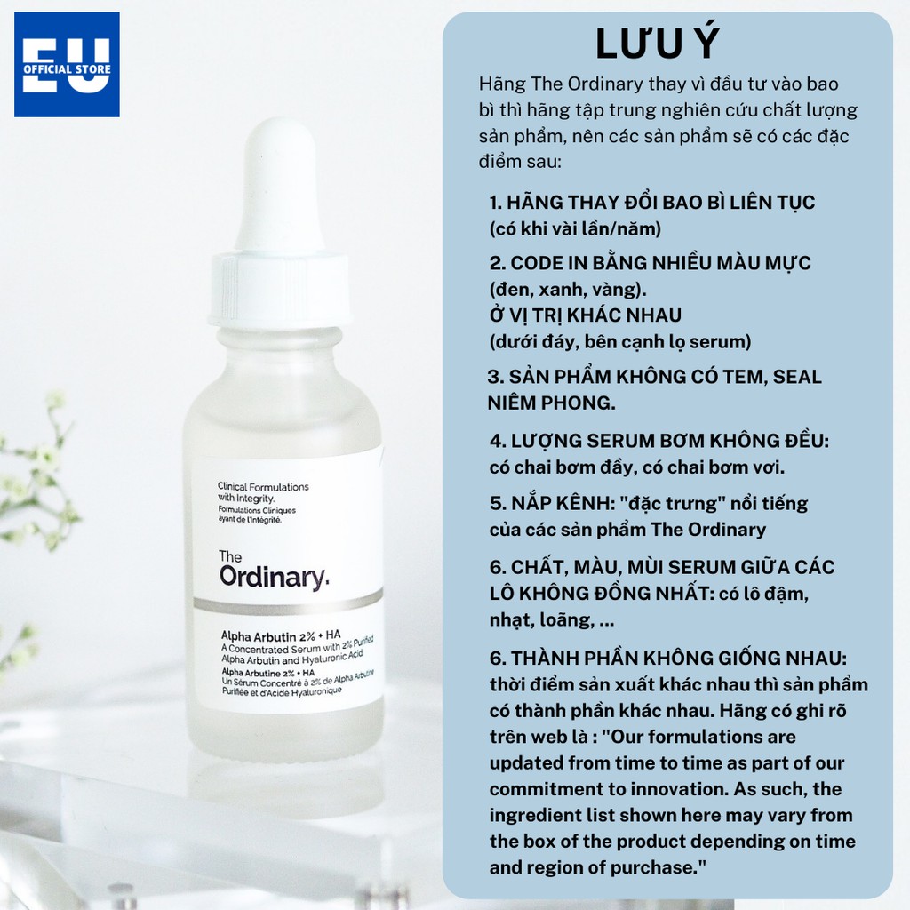 [Loại 30ml/60ml] Tinh chất Serum The Ordinary Niacinamide 10% + Zinc 1%