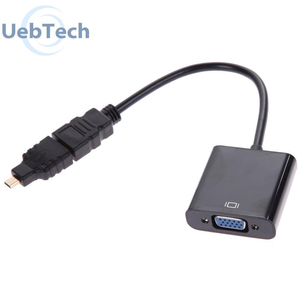 Uebtech 1080P Micro HDMI-compatible / Mini HDMI-compatible / HDMI-compatible to VGA Converter Adapter with Audio