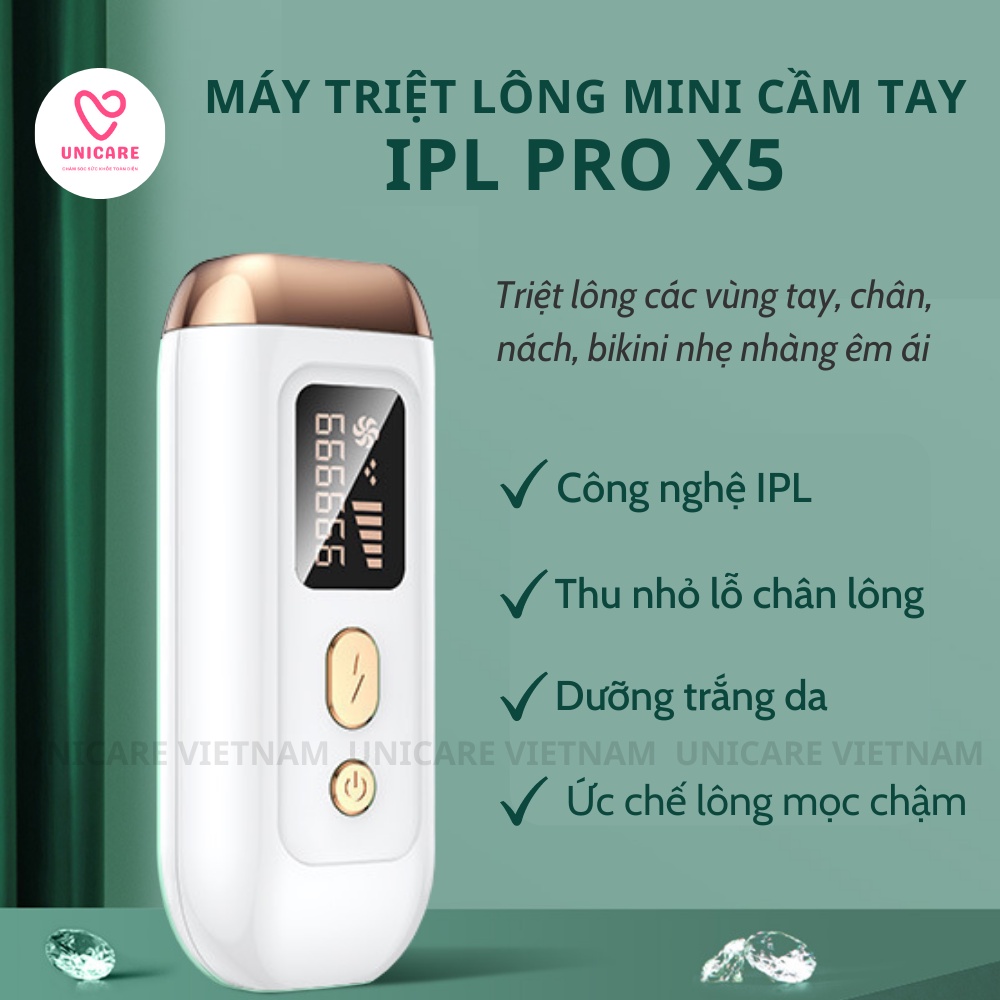 Máy triệt lông vĩnh viễn IPL Pro X5 - Máy triệt lông cầm tay sử dụng tại nhà tiện lợi, tiết kiệm thời gian và chi phí