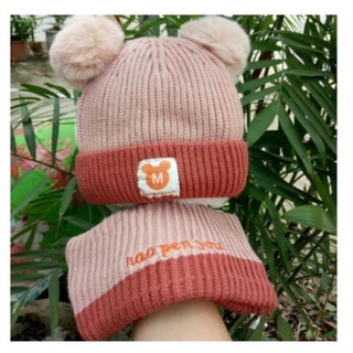 Mũ len cho bé chữ M hàng Quảng Châu cao cấp - MAMI.TITI