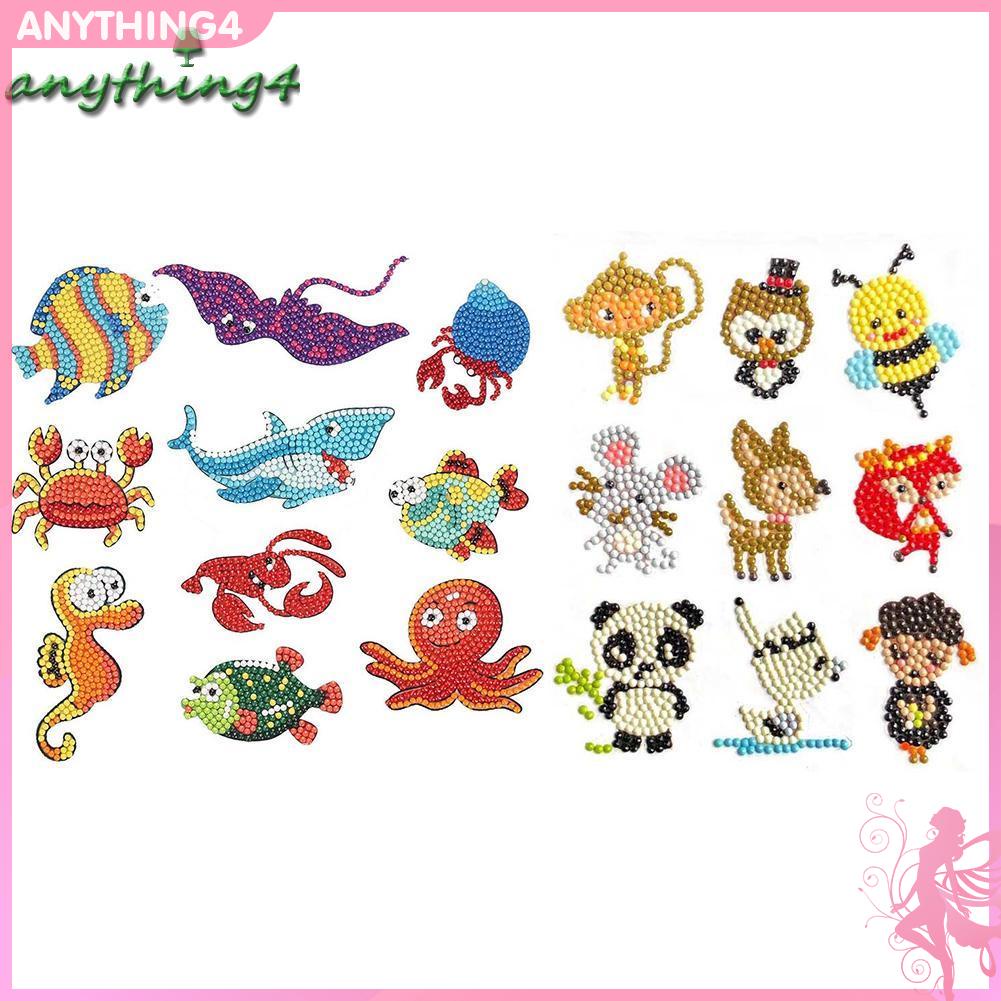 Set tranh đính đá kim cương toàn bộ hình động vật DIY dành cho trẻ em