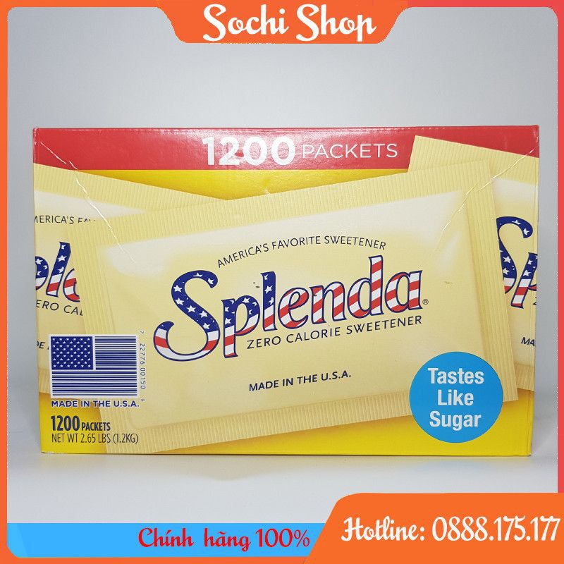  Đường Splenda 1200 gói xuất xứ Mỹ date 04/2024