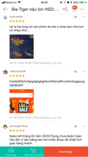Thùng tiger nâu 24 lon hsd: 1/2021