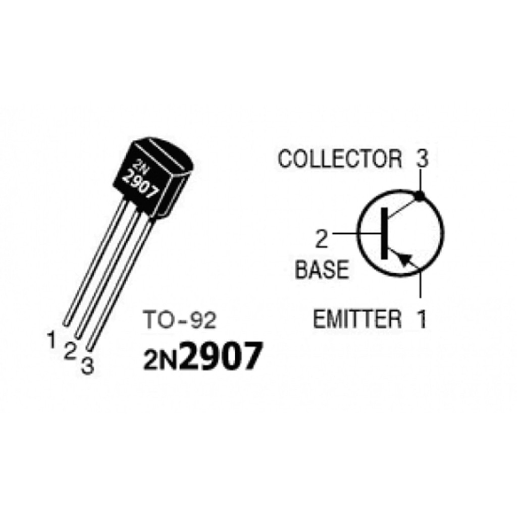 [4 CON] Transistor 2N2907 TO-92 PNP 600mA 60V (N2907 2907)