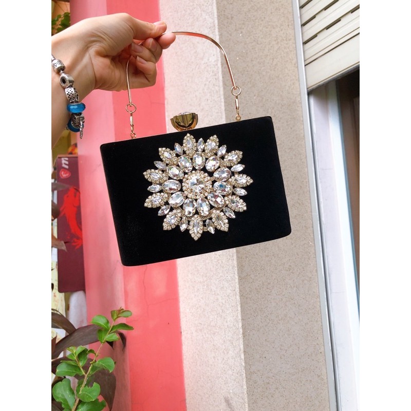 Cốp nhung đi tiệc (vừa đt) kèm dây đeo | BigBuy360 - bigbuy360.vn