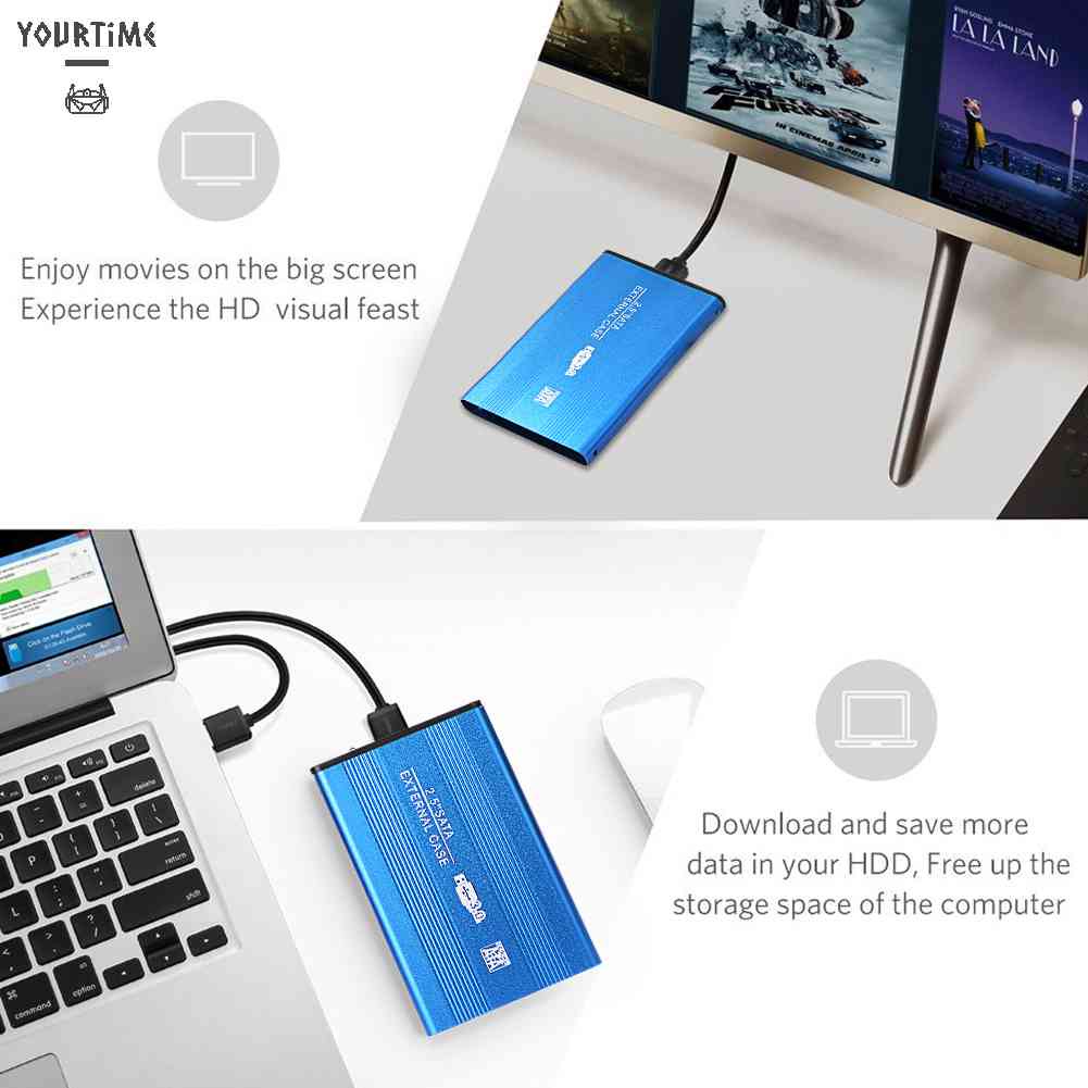Vỏ Ổ Cứng Ngoài Bằng Hợp Kim Nhôm 2.5 inch HDD SSD Box USB SATA3.0