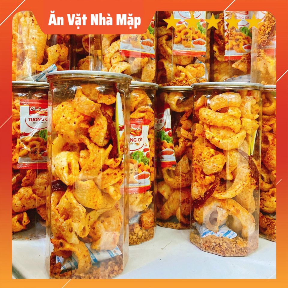 150g Da Heo Chiên Giòn Sốt Mắm Hành Ớt, Da Heo Muối Ớt, Da Heo Lá Chanh