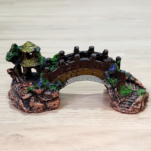 Mô Hình Cây Cầu Cổ Trang Non Bộ Trang Trí Bể Cá Tiểu Cảnh 13.5 x 6 x 5.5cm
