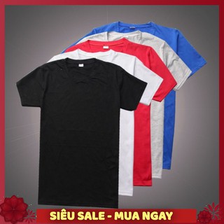 Áo thun trơn nam nữ vải poly cotton mịn siêu mát 
