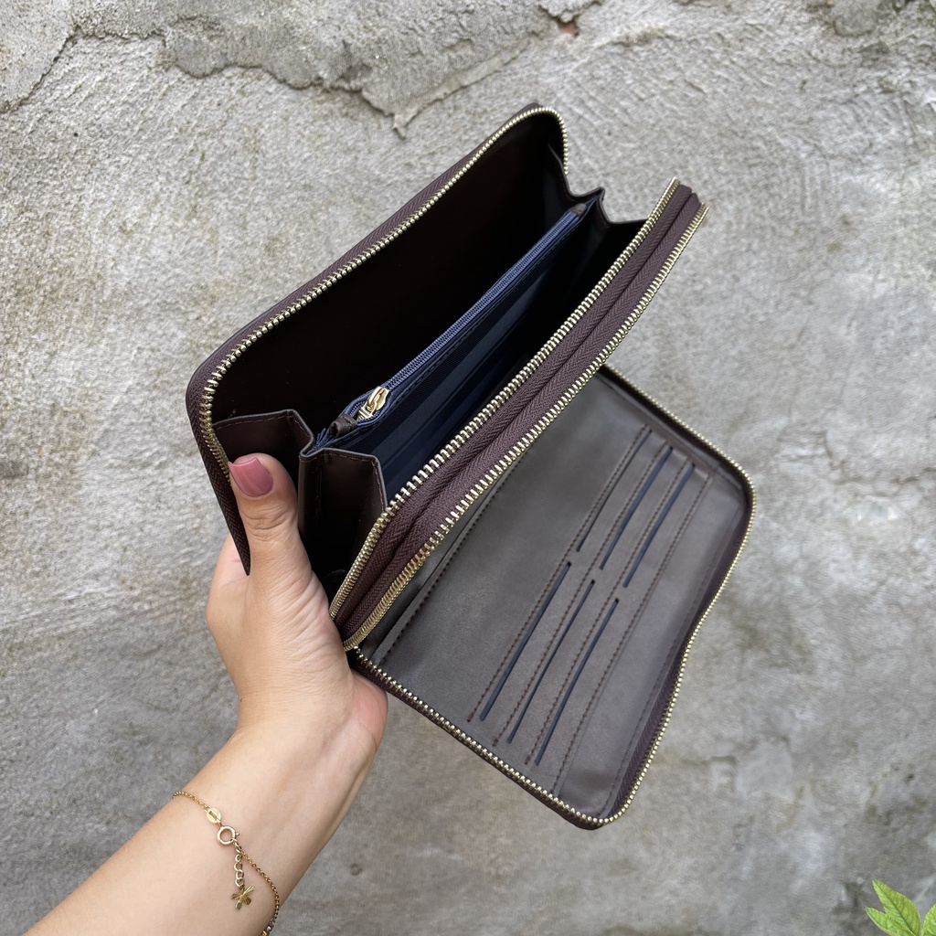 Ví Cầm Tay MB Bản 2 khóa không nắp chất Da bò