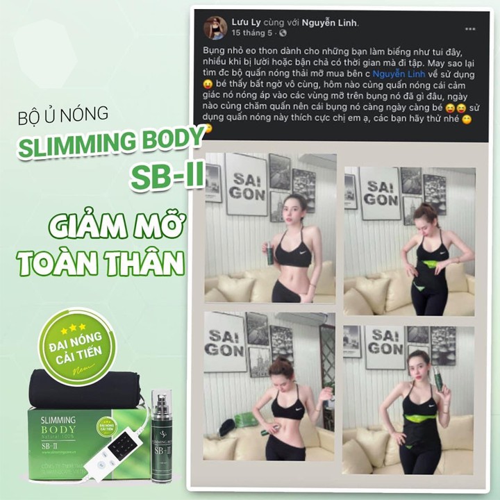Bộ Ủ Nóng Tan Mỡ Slimming Body 2 Cải Tiến, Đai Nịt Quấn Nóng Thải Mỡ Thừa, Thon Gọn Eo SB-II Lấy Lại Vóc Dáng