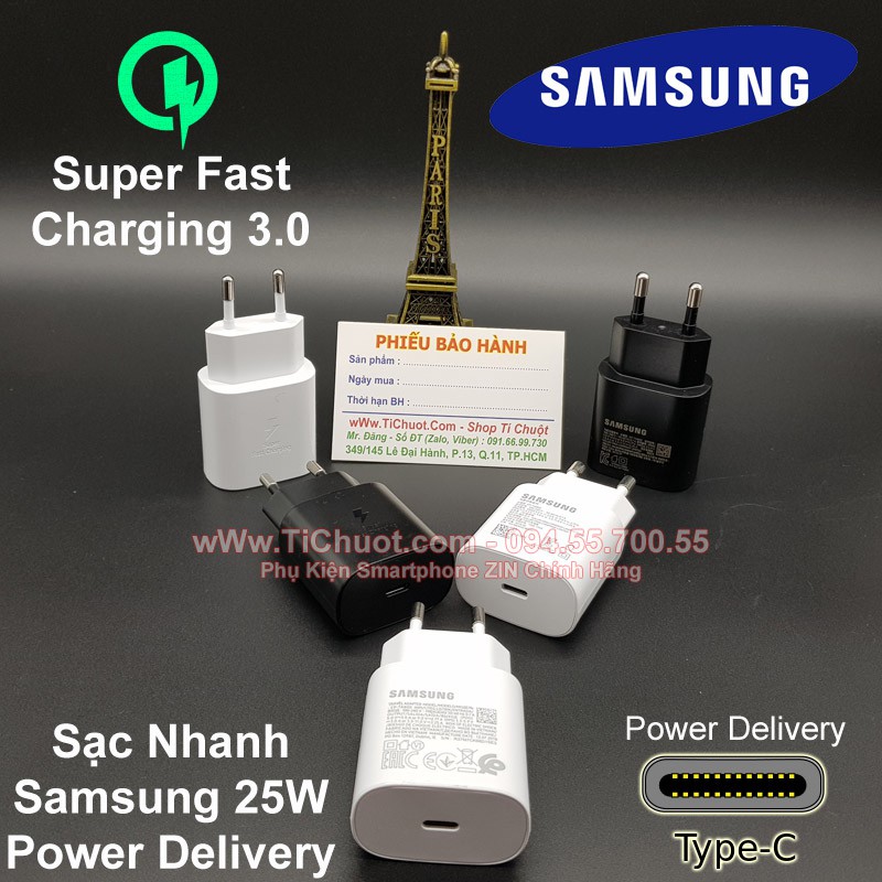 Củ Sạc Nhanh Samsung 25W TA800 chuẩn PD ZIN Chính Hãng