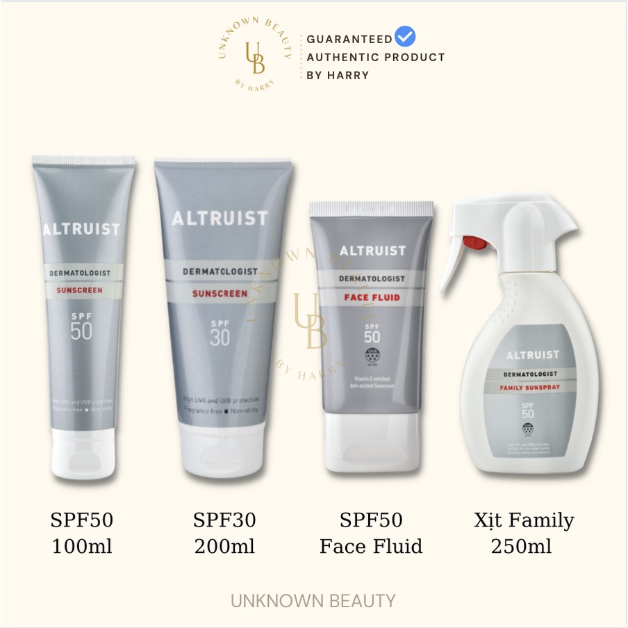 Kem chống nắng Altruist Dermatologist Sunscreen SPF30 - SPF50