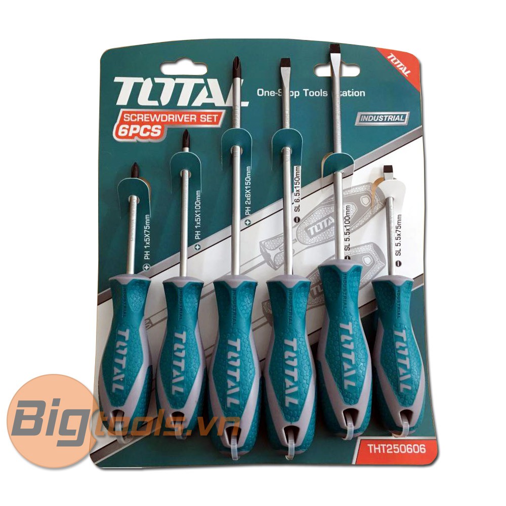Bộ tuốc nơ vít (tô vít) 6 chi tiết Total THT250606