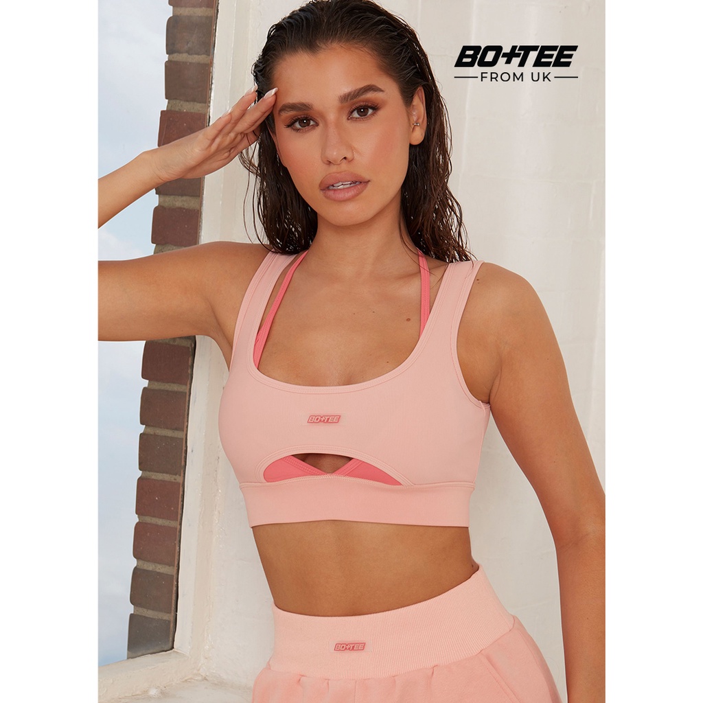 Bo+Tee - Áo bra thể thao cut-out 2 lớp, áo 2 dây khoét ngực chéo lưng