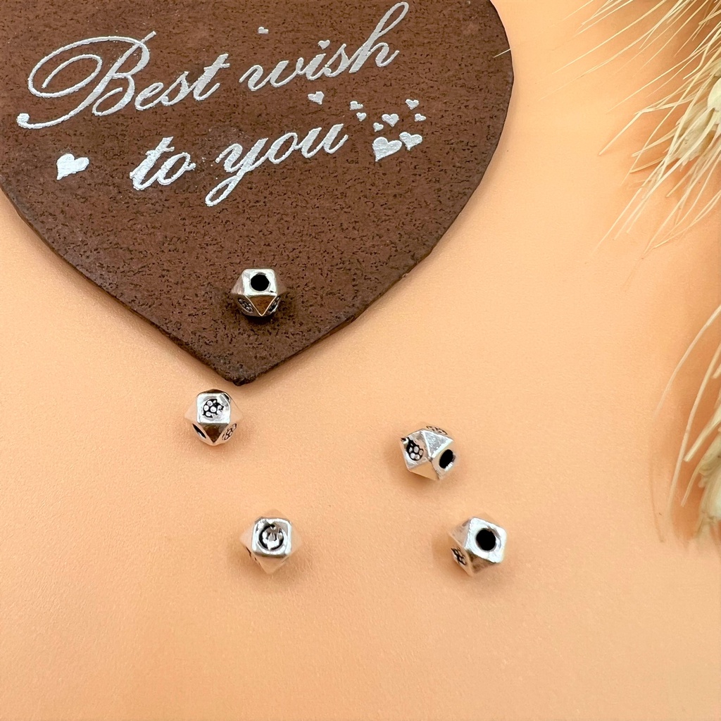 Bi bạc đa giác đơn giản loại nhỏ đủ kích thước làm diy bạc 925 - Charm Bạc 925 - Mã CB111 CB114 CA106